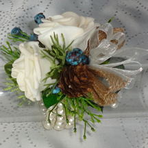 Rustic Style Rose & Pine Cone Wristlet